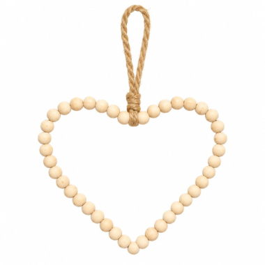Hanger wooden beads heart S