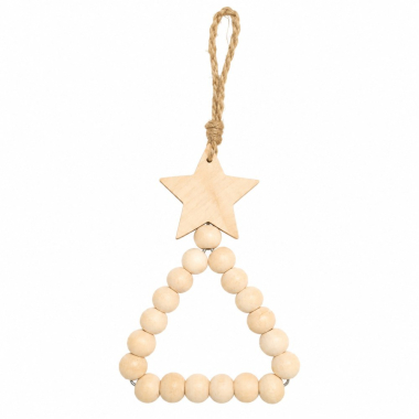 Hanger wooden beads tree natural S