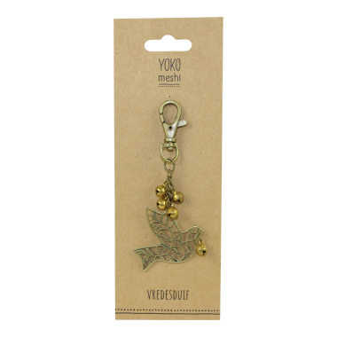 Sleutelhanger brons vredesduif