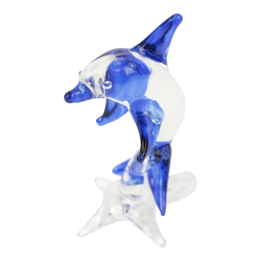 Beeld glas dolfijn sprong blauw