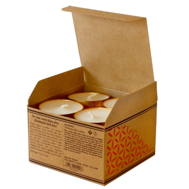 Waxinelichtkaars biologisch roos set12