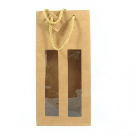 Cadeau wijntas 2 flessen met venster set10