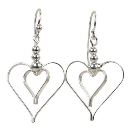 Oorhanger Open Harten, zilver SP7000