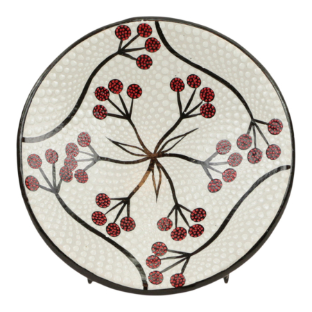 Schaal terracotta stippen bloesem S