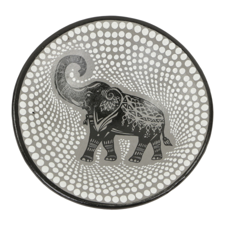 Schaal terracotta stippen olifant S
