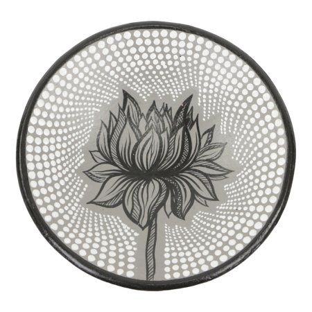 Schaal terracotta stippen lotus S