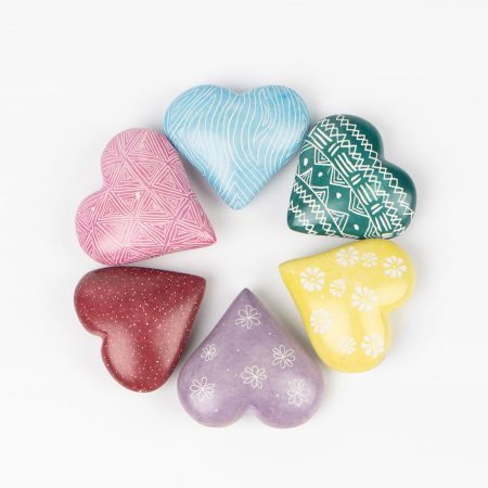 Steen kisii hart multi color assorti