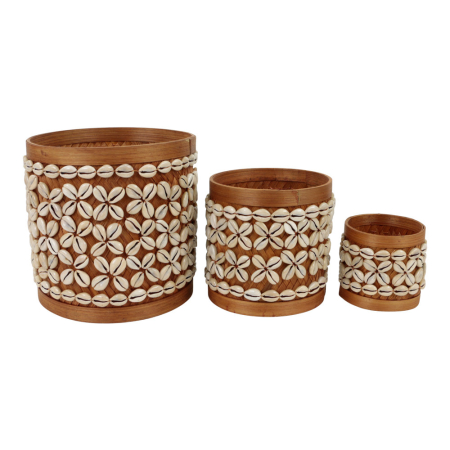 Mand schelp Kazuri Set 3