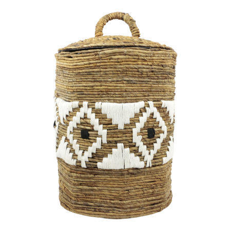 Basket banana leaf lid Aspen M