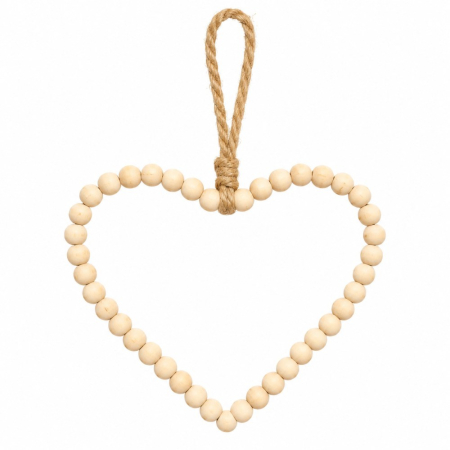 Kralen hanger hart naturel S