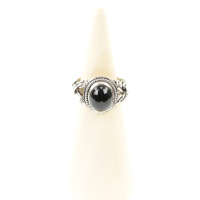 Ring zilver Mt. 7/55 Zwarte Onyx M0503