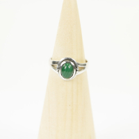 Ring zilver Mt. 7/55 Malachiet HR22