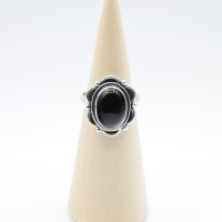 Ring zilver Mt. 7/55 Zwarte Agaath RAJ6