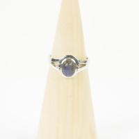 Ring zilver Mt. 8/57 Labradoriet HR22