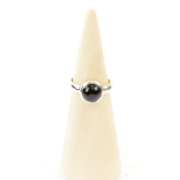 Ring zilver Mt. 9/60 Zwarte Onyx M0671