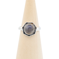 Ring zilver Mt. 9/60 Labradoriet MN16