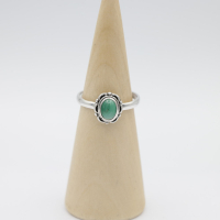 Ring zilver Mt. 8/57 Malachiet HR279