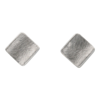 Oorsteker Dubbel Vierkant, zilver RB068