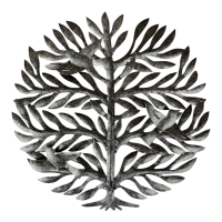 Wanddecoratie metaal levensboom rond