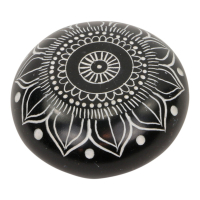 Wierookhouder steen mandala print zwart