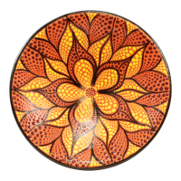 Schaal terracotta stippen mandala oranje S