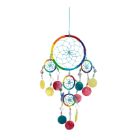 Dreamcatcher capiz 5 rings multicolor