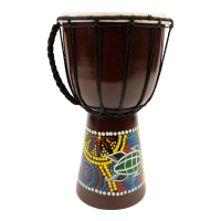 Djembe hout stippen turtle blauw