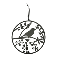 Ornament metaal vogel op tak M