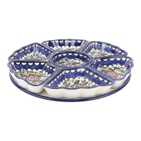 Serveerschaal keramiek zeven schaal floral