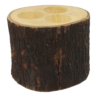 Waxinelichthouder hout boomstam 3