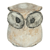 Beeld hout uil witte was S