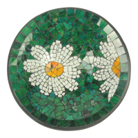 Schaal terracotta mozaiek bloem groen L