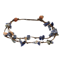 Armband edelstenen lapis lazuli dubbel