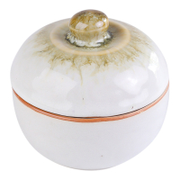 Pot met deksel keramiek dip glazuur wit