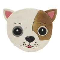 Krukje hout hond wit