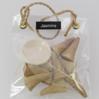 Wierook, 10 kegeltjes in tasje + ker.houder, Jasmine