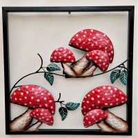 Walldeco 'Jamur' in frame 50 x 50 cm