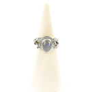 Ring zilver Mt. 9/60 Labradoriet M0503