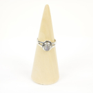 Ring zilver Mt. 8/57 Maansteen HR22