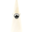 Ring zilver Mt. 10/62 Zwarte Onyx M0443