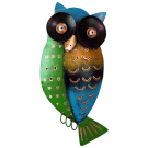 Wanddecoratie metaal uil meerkleurig