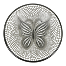 Schaal terracotta stippen vlinder zwart/wit L