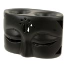 Oliebrander terracotta gezicht zwart