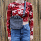 Schoudertas hennep strepen zwart