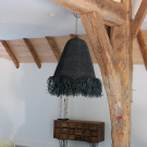 Lamp raffia zwart Mojo M