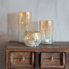 Waxinelichthouder amber cilinder M