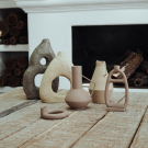 Candle holder taupe Amara