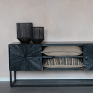 Windlicht zwart Thesa set 2