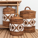 Basket banana leaf lid Aspen S