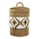 Basket banana leaf lid Aspen M